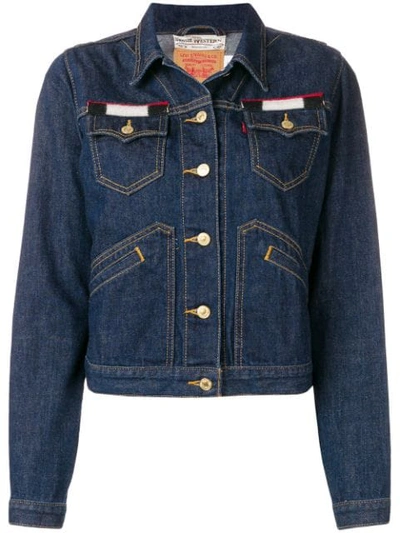 Jessie Western Back Patch Denim Jacket In Blue