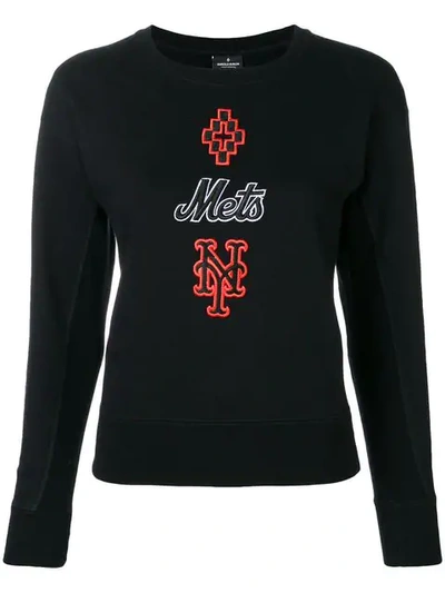 Marcelo Burlon County Of Milan 'mets' Embroidered Sweatshirt In Black