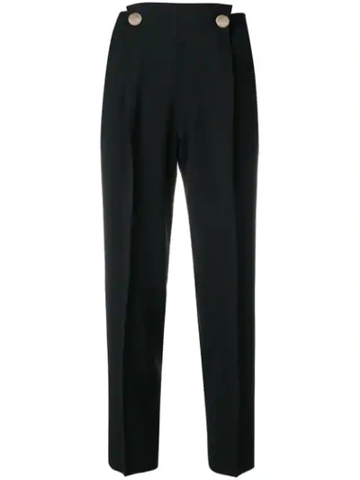 Incotex Metallic Button Trousers In Black