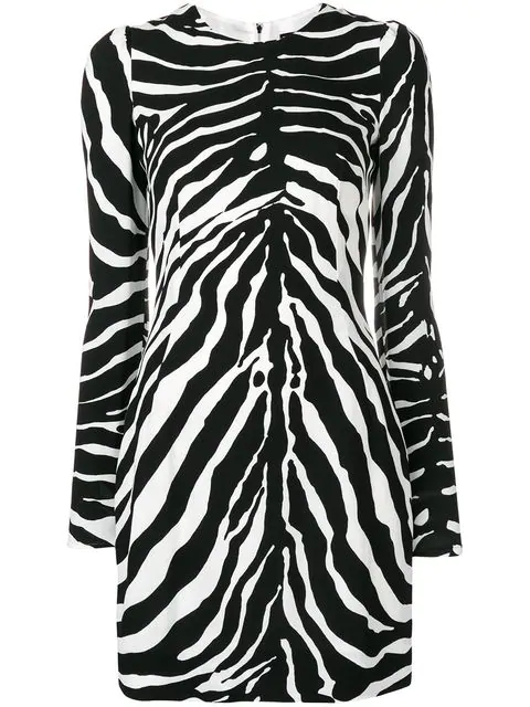 Dolce & Gabbana Zebra Print Tube Dress In Black | ModeSens