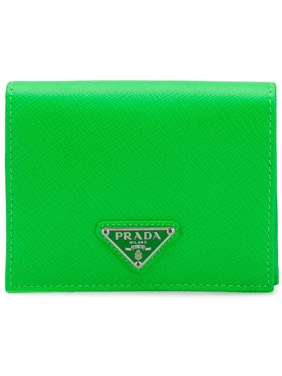 Prada Logo Wallet - Green