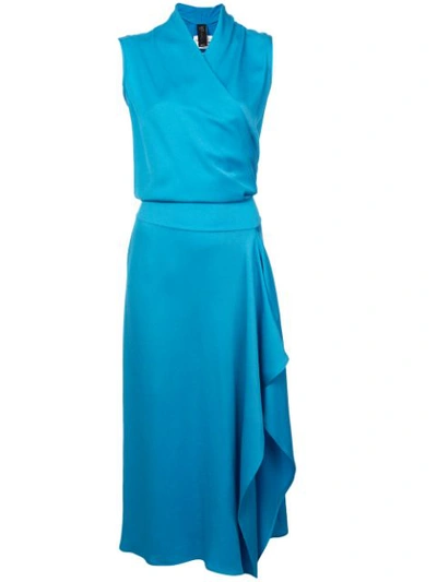 Zero + Maria Cornejo Layered Ruffle Dress In Blue