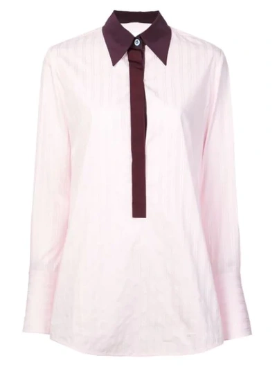 Victoria Victoria Beckham Striped Shirt In Pink