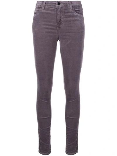 J Brand Velvet Skinny Trousers In Grey
