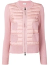 Moncler Zipped Padded Cardigan - Pink In Pink & Purple