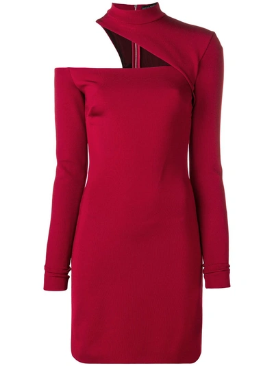 David Koma Shoulder Cut-out Detail Dress - Red