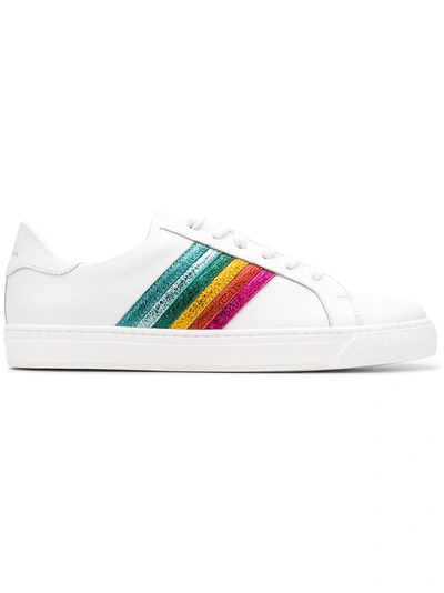 Anya Hindmarch Rainbow Stripe Sneakers In White