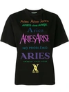 Aries Logo Print T-shirt In Black