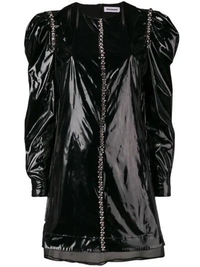 Brognano Embellished Lacquered Dress In Black
