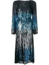 Rixo London Coco Sequin Embellished Dress - Blue