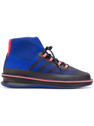 Camper Rolling Lace-up Boots In Blue