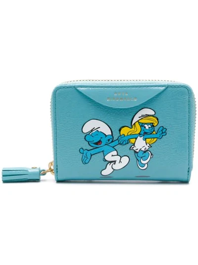 Anya Hindmarch Smurf Couple Wallet In Blue