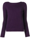 Aragona Cashmere Knit Sweater In Purple