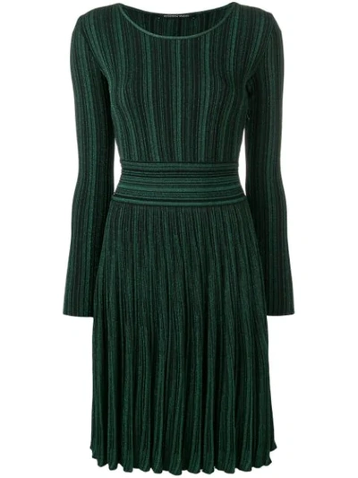 Antonino Valenti Glitter Ribbed Dress In Green