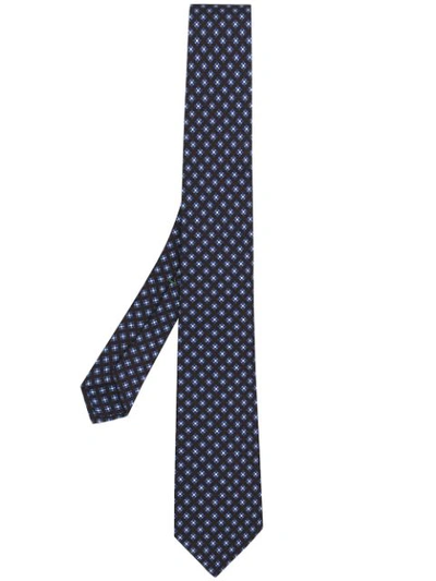 Borrelli Geometric Patterned Tie In Blue