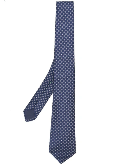 Borrelli Floral Pattern Tie In Blue