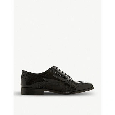 Dune Florrence Patent-leather Brogues In Black-patent