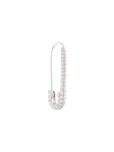 Anita Ko Safety Pin 18-karat Blackened White Gold Diamond Earring