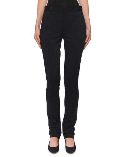 The Row Franklin Viscose-stretch Skinny Pants In Black
