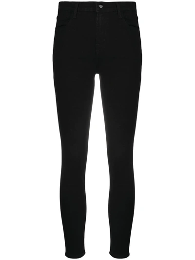 J Brand 815 Cotton-blend Velvet Skinny Pants In Black