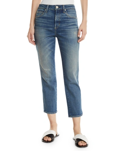 Amo Denim Stix Mid-rise Cropped Skinny Jeans In Medium Blue