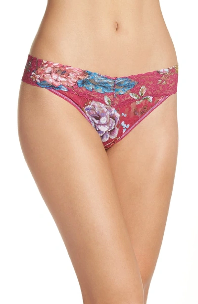 Hanky Panky Empress Floral Low Rise Signature Lace Thong In Multi