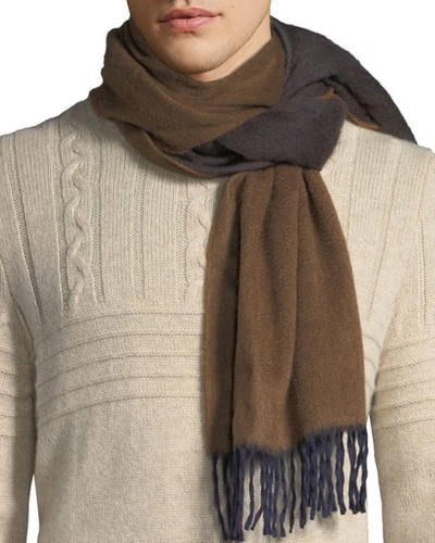 Begg & Co Men's Two-tone Cashmere Scarf, Brown