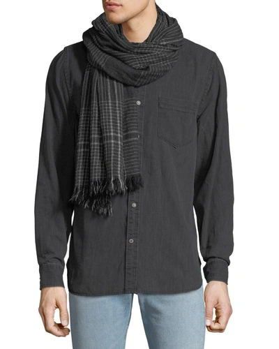 Begg & Co Men's Pin Check Cashmere Scarf In Charcoal