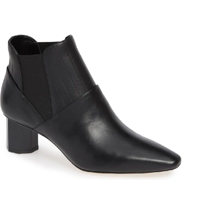 Donald J Pliner Fate Leather Gored Chelsea Booties In Black Leather