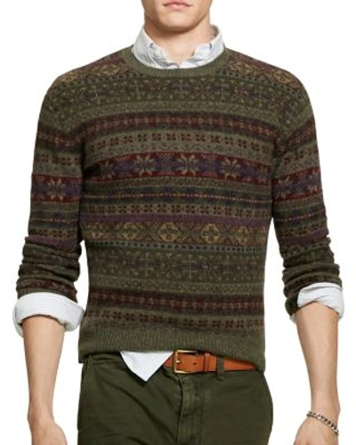 Polo Ralph Lauren Fair Isle Wool Blend Sweater In Olive Fairisle | ModeSens