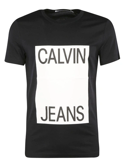 Calvin Klein Printed T-shirt In Ck Black/bright White