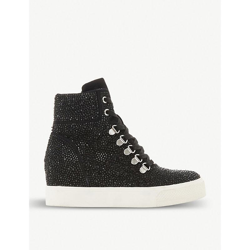 black wedge trainers