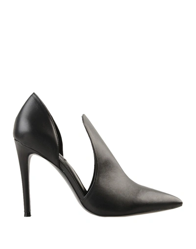Steve Madden Dance Sm Cutout-side Faux-leather Court Shoes In Black
