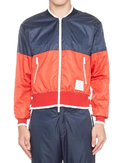 Thom Browne Bicolor Ripstop Bomber Jacket In Multi