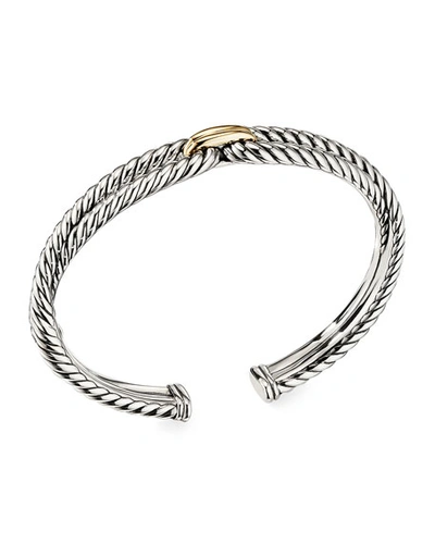 David Yurman Cable Loop Cable Loop Bracelet With 18k Gold In Gold/silver