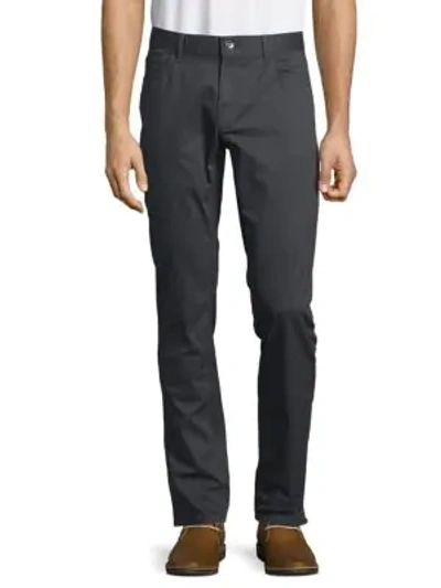 Michael Kors Parker Five-pocket Stretch Straight Fit Pants In Smoke