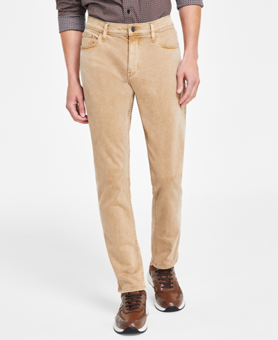 Michael Kors Parker Five-pocket Stretch Straight Fit Trousers In Khaki