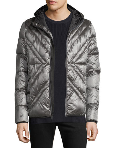 Karl Lagerfeld X-quilted Puffer Jacket In Light Gray | ModeSens