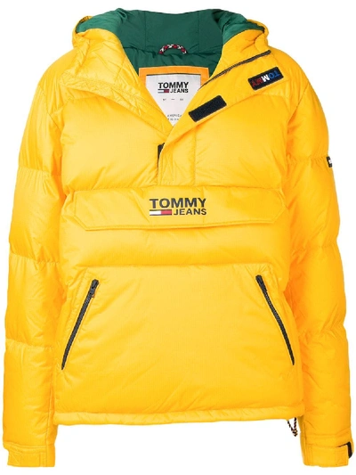 Tommy Jeans Pullover Puffer Jacket In Yellow