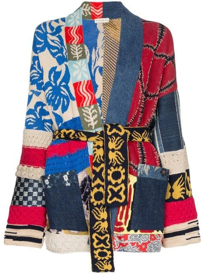 Etro Tied Patchwork-effect Cotton-blend Jacket In Multicoloured
