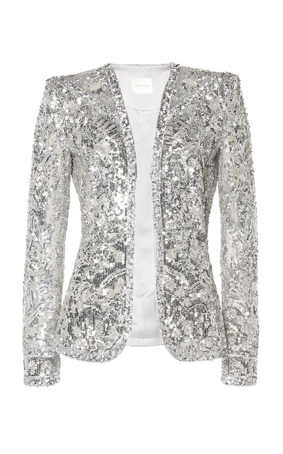 Zuhair Murad Sequin-embroidered Jacket In Silver