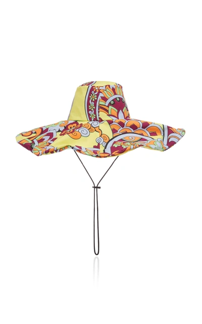 Etro Floral-print Sun Hat In Yellow