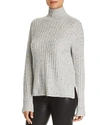 C By Bloomingdale's Donegal Cashmere Rib-knit Turtleneck Sweater - 100% Exclusive In Gray Donegal