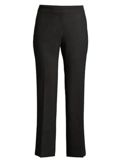 Lafayette 148 Manhattan Sleek Tech Cloth Pants With Beaded Seam In Black