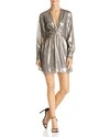 Ramy Brook Elise Metallic Mini Dress In Platinum