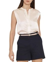Reiss Lila Silk Top In Off White