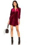 Superdown Vella Velvet Mini Dress In Wine Red