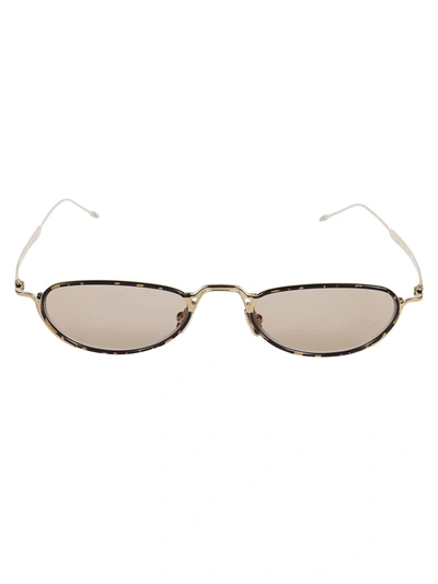 Thom Browne Small Lenses Frame Sunglasses In White Gold Tortoise