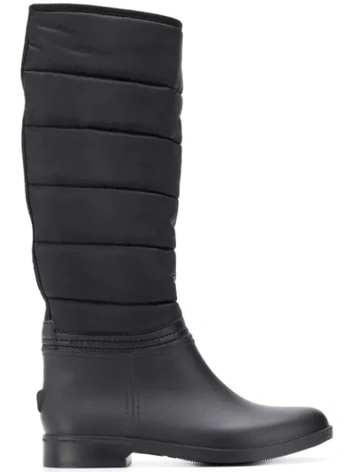 Emporio Armani Quilted Boots In Black