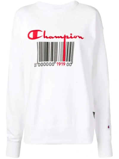 Champion Logo Print Sweatshirt In White